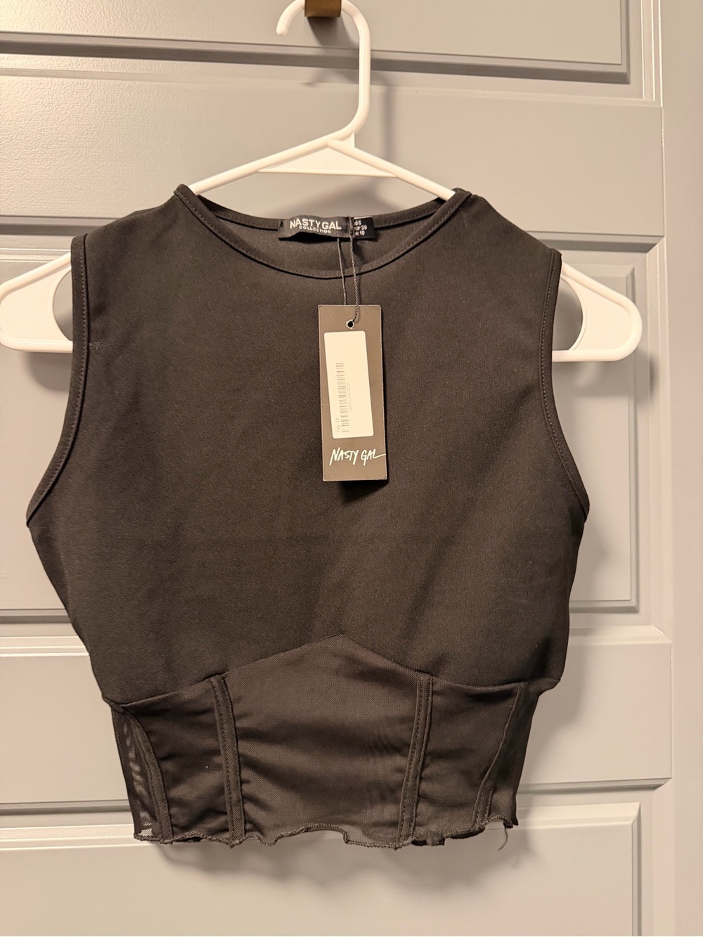 Nasty Gal “Corset the Tone” Mesh Crop Top SIZE 6